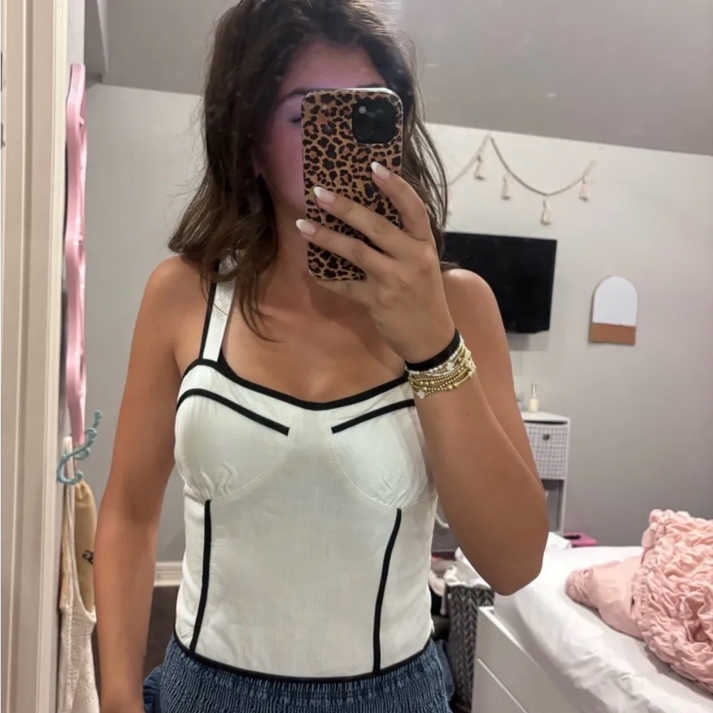 White and Black corset top
